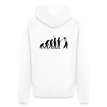 evolution_golf_b_2c - Unisex Premium Bio Zip Hoodie - Weiß - Hinten - Thijin (182cm)