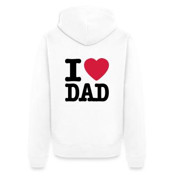 i love dad FR - Veste à capuche bio Premium Unisexe - blanc - Dos - Thijin (182cm)
