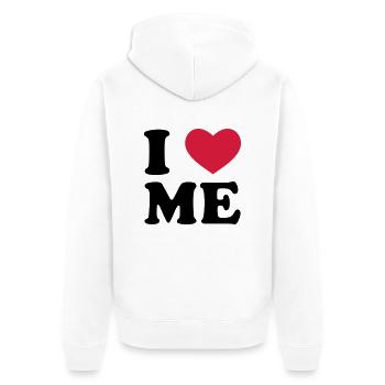 I Love Me - Unisex Premium Bio Zip Hoodie - Weiß - Hinten - Thijin (182cm)