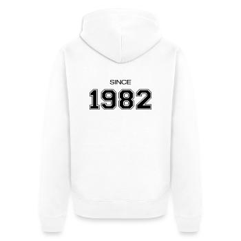 cadeau d'anniversaire 1982 - Veste à capuche bio Premium Unisexe - blanc - Dos - Thijin (182cm)