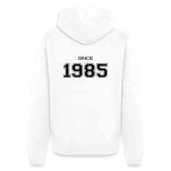 Cadeau d'anniversaire 1985 - Veste à capuche bio Premium Unisexe - blanc - Dos - Thijin (182cm)