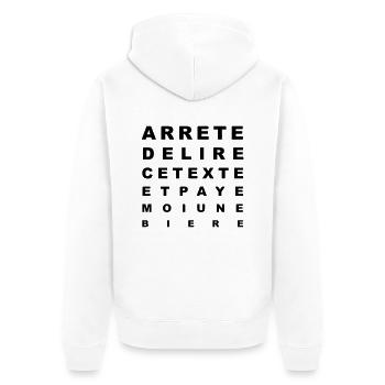 Paye moi une bière - Veste à capuche bio Premium Unisexe - blanc - Dos - Thijin (182cm)