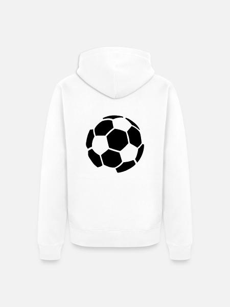 Fußball - weiß - Unisex Premium Bio Zip Hoodie - Weiß