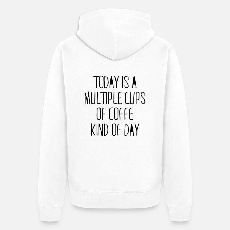 I need coffee - Veste à capuche bio Premium Unisexe - blanc