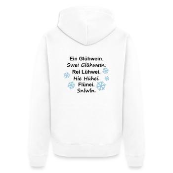 ein Glühwein swei Schneeflocke - Unisex Premium Bio Zip Hoodie - Weiß - Hinten - Thijin (182cm)