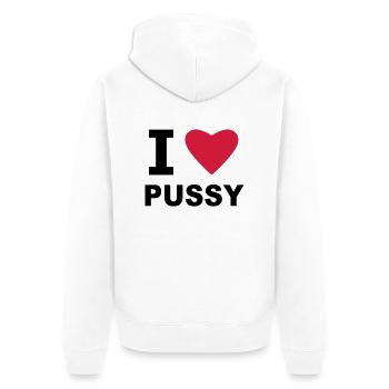lieben ich - Unisex Premium Bio Zip Hoodie - Weiß - Hinten - Thijin (182cm)