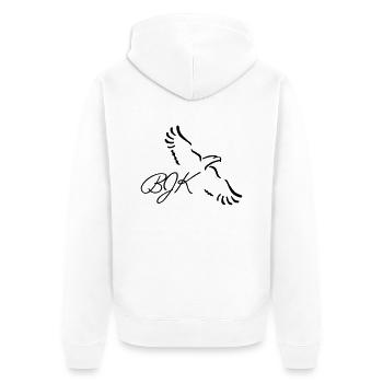 Besiktas Fan Logo / Emblem - Unisex Premium Bio Zip Hoodie - Weiß - Hinten - Thijin (182cm)