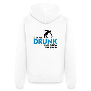 Give me alcohol and enjoy the show! - Unisex Premium Organic Zip Hoodie - white - Back - Thijin (182cm)