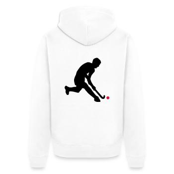 herrenhockey_c_2c - Veste à capuche bio Premium Unisexe - blanc - Dos - Thijin (182cm)