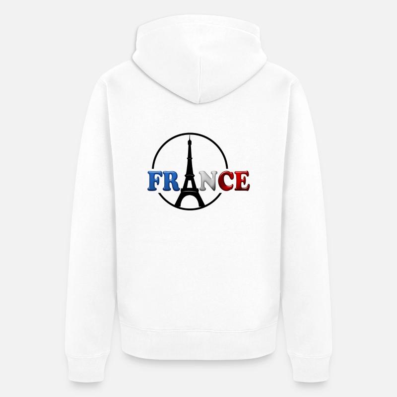 tour eiffel 3 - Veste à capuche bio Premium Unisexe - blanc