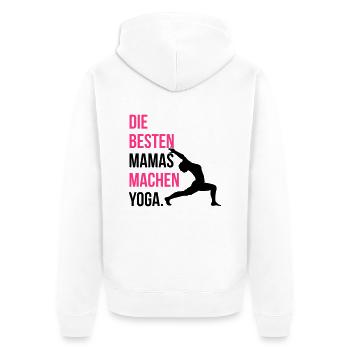 Die besten Mamas machen Yoga - Unisex Premium Bio Zip Hoodie - Weiß - Hinten - Thijin (182cm)