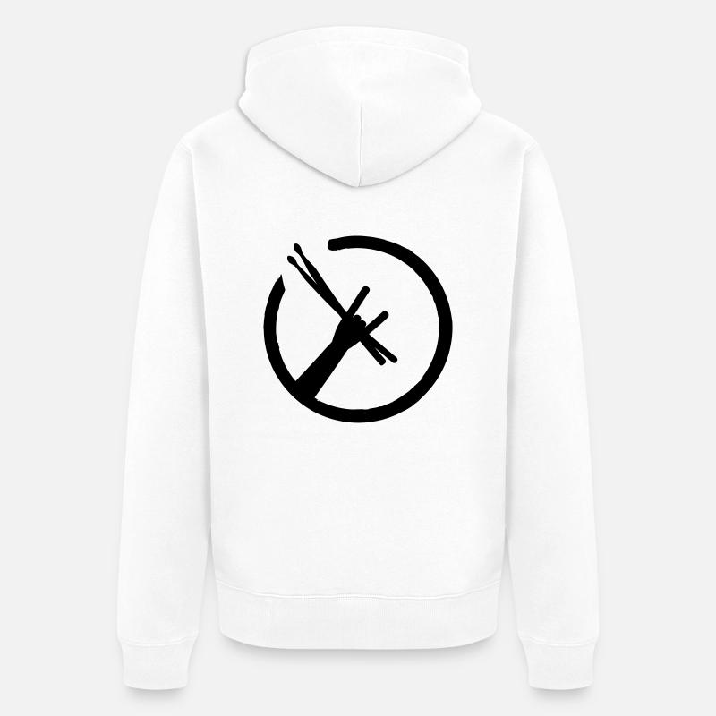Drummers Metal Fork - Unisex Premium Bio Zip Hoodie - Weiß