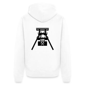Zeche - Unisex Premium Bio Zip Hoodie - Weiß - Hinten - Thijin (182cm)