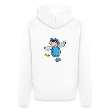 Guardian Angel Leon - Unisex Premium Organic Zip Hoodie - white - Back - Thijin (182cm)