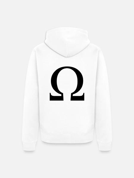 omega greek - Veste à capuche bio Premium Unisexe - blanc