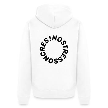 No Stress On Cres / round - Unisex Premium Bio Zip Hoodie - Weiß - Hinten - Thijin (182cm)