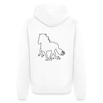 Tölter outline Stern - Unisex Premium Bio Zip Hoodie - Weiß - Hinten - Thijin (182cm)