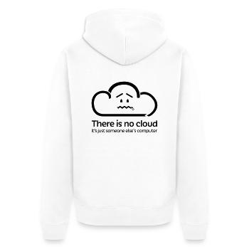 There Is No Cloud - Hollow - Unisex Premium Organic Zip Hoodie - white - Back - Thijin (182cm)
