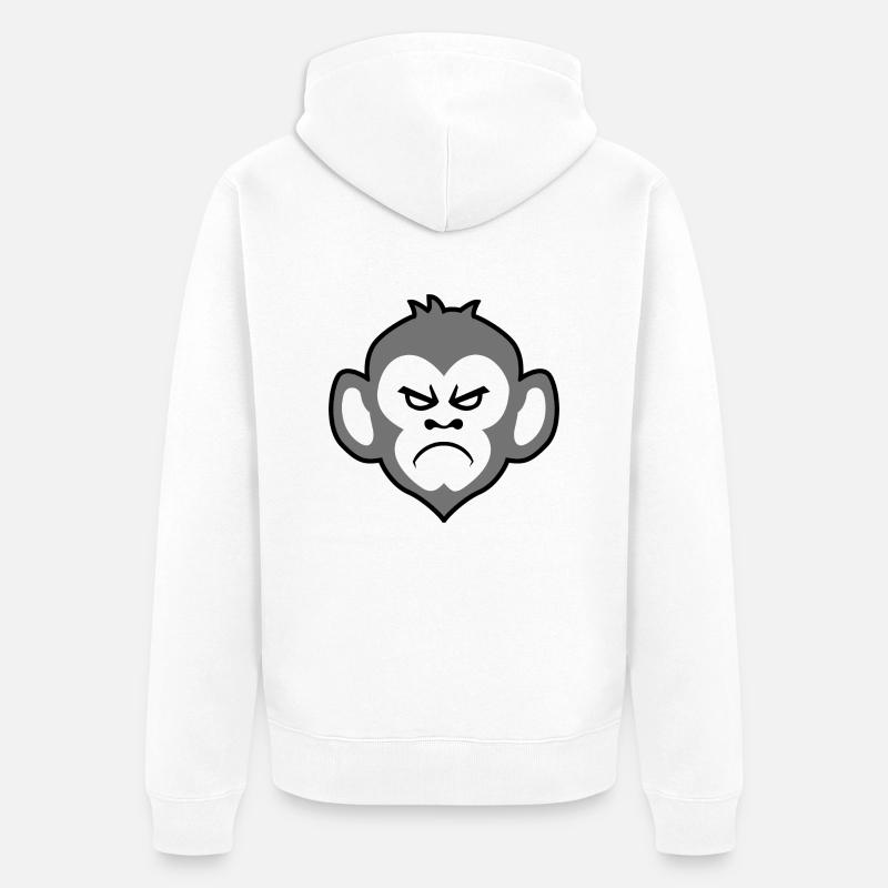Grumpy Monkey - Unisex Premium Bio Zip Hoodie - Weiß