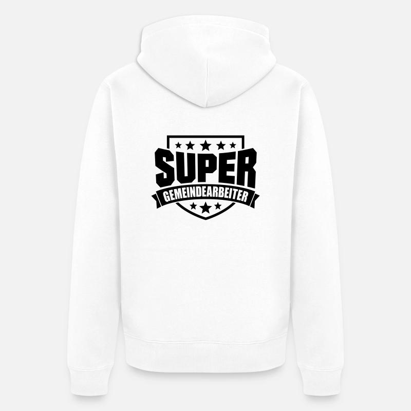 Super Gemeindearbeiter - Unisex Premium Bio Zip Hoodie - Weiß