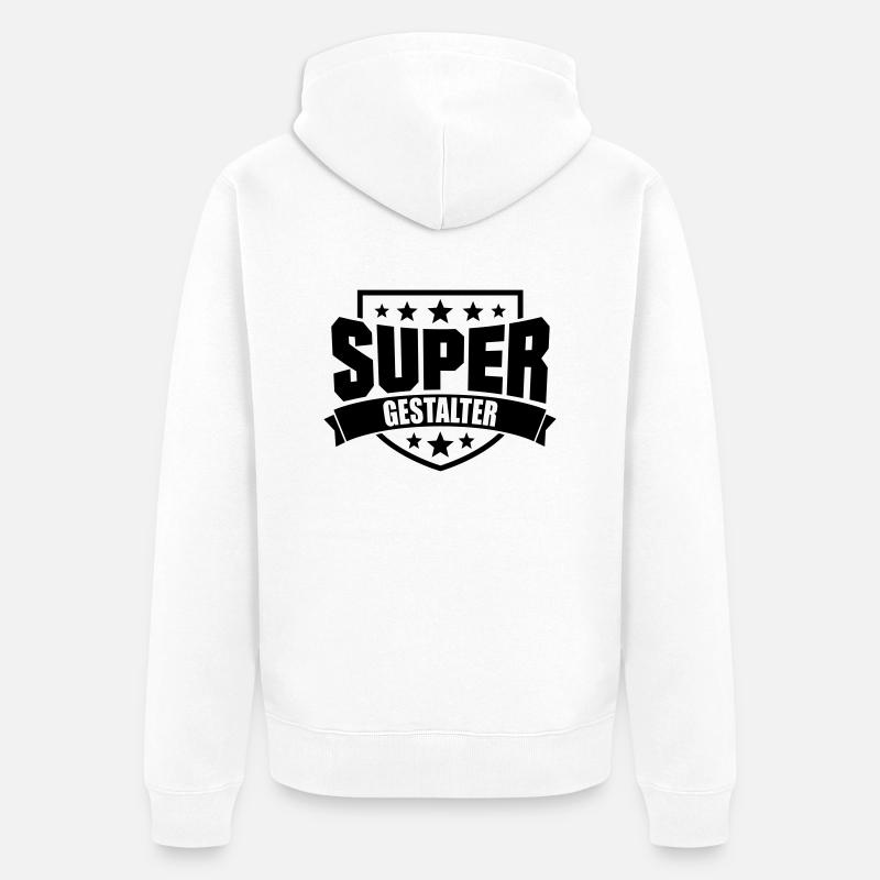 Super Gestalter - Unisex Premium Bio Zip Hoodie - Weiß