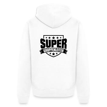 Super Gruppenleiter - Unisex Premium Bio Zip Hoodie - Weiß - Hinten - Thijin (182cm)