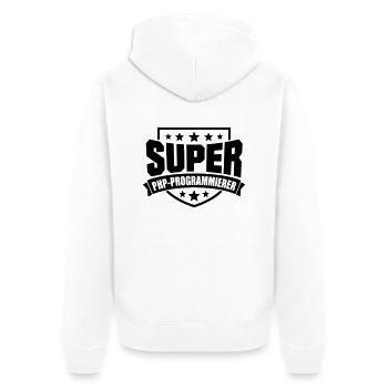 Super PHP-Programmierer - Unisex Premium Bio Zip Hoodie - Weiß - Hinten - Thijin (182cm)