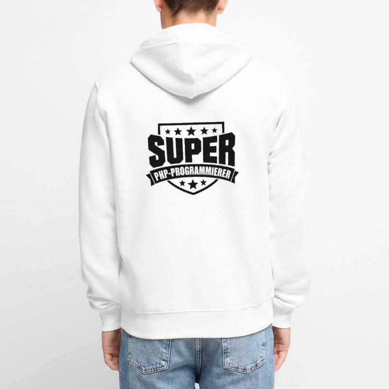 Super PHP-Programmierer Unisex Premium Bio Zip Hoodie