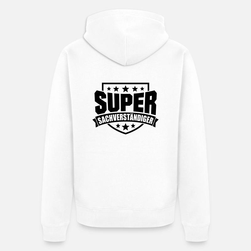 Super Sachverständiger - Unisex Premium Bio Zip Hoodie - Weiß