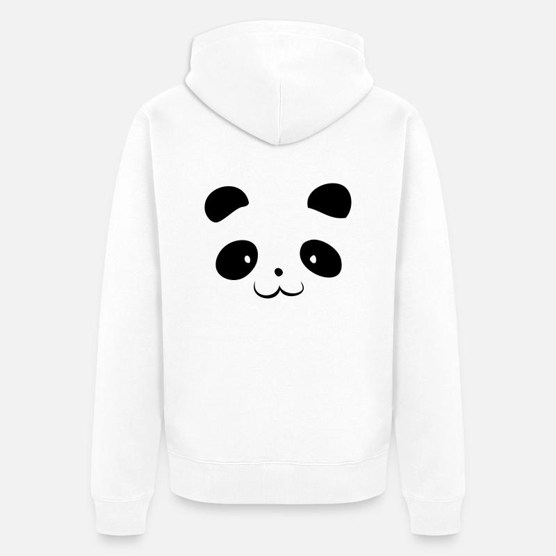 Panda Head - Veste à capuche bio Premium Unisexe - blanc