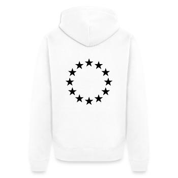 stern kreis - Unisex Premium Bio Zip Hoodie - Weiß - Hinten - Thijin (182cm)