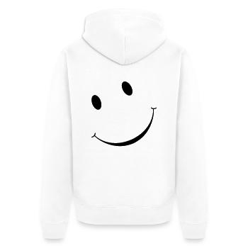 smiley :) - Unisex Premium Organic Zip Hoodie - white - Back - Thijin (182cm)