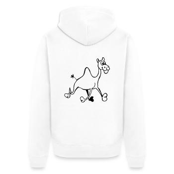 Lustiges Kamel - Unisex Premium Bio Zip Hoodie - Weiß - Hinten - Thijin (182cm)