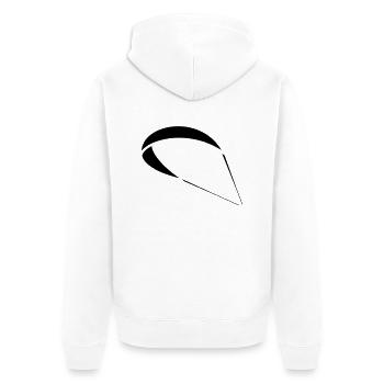 Kite Gleitschirm - Unisex Premium Bio Zip Hoodie - Weiß - Hinten - Thijin (182cm)