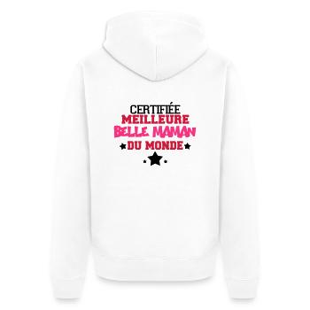 certifiée meilleure belle maman - Veste à capuche bio Premium Unisexe - blanc - Dos - Thijin (182cm)