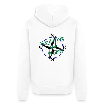 Compass - Exploring the World - 3 Color Vector - Unisex Premium Organic Zip Hoodie - white - Back - Thijin (182cm)