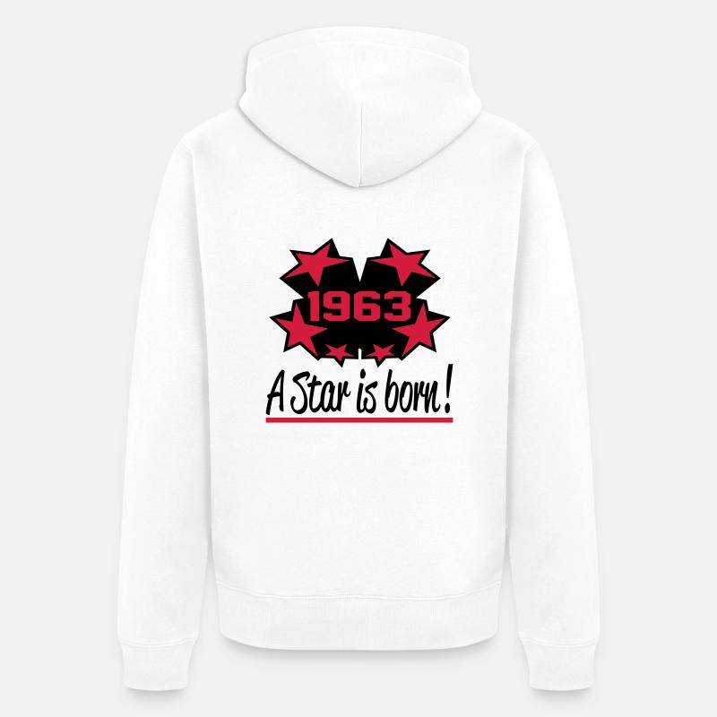 1963 - Unisex Premium Bio Zip Hoodie - Weiß