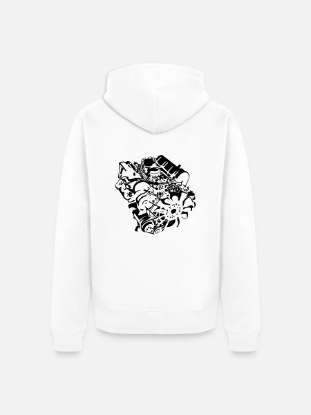 V8_Motor - Unisex Premium Organic Zip Hoodie - white
