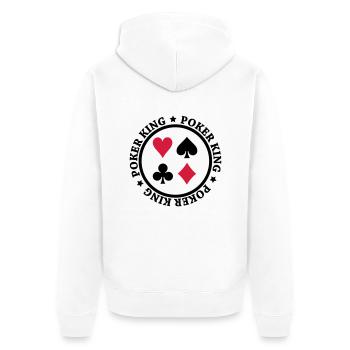 Poker King Design - Unisex Premium Bio Zip Hoodie - Weiß - Hinten - Thijin (182cm)