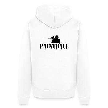 Paintball Logo modern - Unisex Premium Bio Zip Hoodie - Weiß - Hinten - Thijin (182cm)