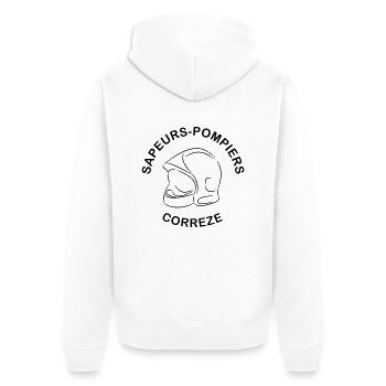 sapeurs-pompiers correze - Veste à capuche bio Premium Unisexe - blanc - Dos - Thijin (182cm)