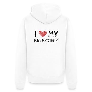 I Love My Big Brother - Veste à capuche bio Premium Unisexe - blanc - Dos - Thijin (182cm)