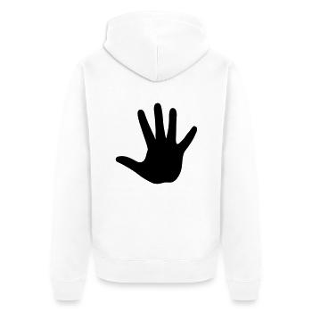 hand__f1 - Veste à capuche bio Premium Unisexe - blanc - Dos - Thijin (182cm)