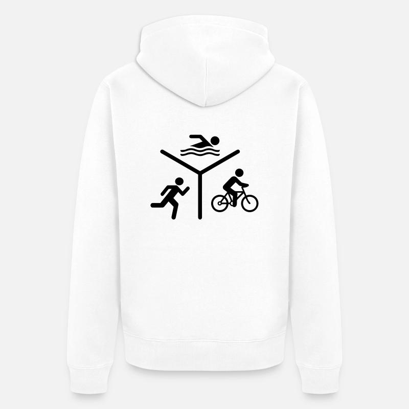 Silhouette de Triathlon - Veste à capuche bio Premium Unisexe - blanc