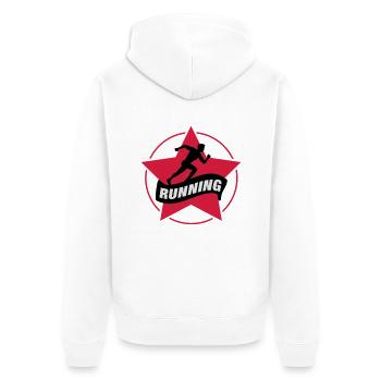 running_star___f3 - Veste à capuche bio Premium Unisexe - blanc - Dos - Thijin (182cm)