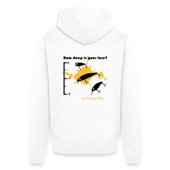 T-shirt How deep is your lure - Veste à capuche bio Premium Unisexe - blanc - Dos - Thijin (182cm)