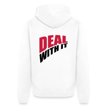 perspective saying cool text deal with it relax - Unisex Premium Organic Zip Hoodie - white - Back - Thijin (182cm)