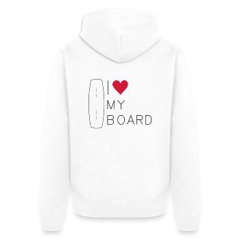 J'aime mon wakeboard, wakeboarder, wakeboard, - Veste à capuche bio Premium Unisexe - blanc - Dos - Thijin (182cm)
