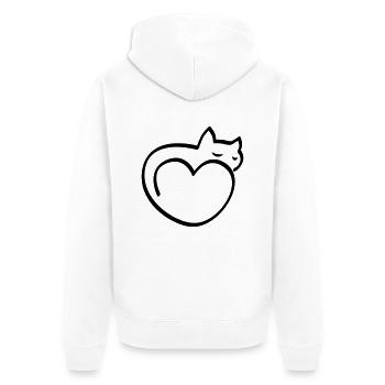 Cœur pour chats - Veste à capuche bio Premium Unisexe - blanc - Dos - Thijin (182cm)