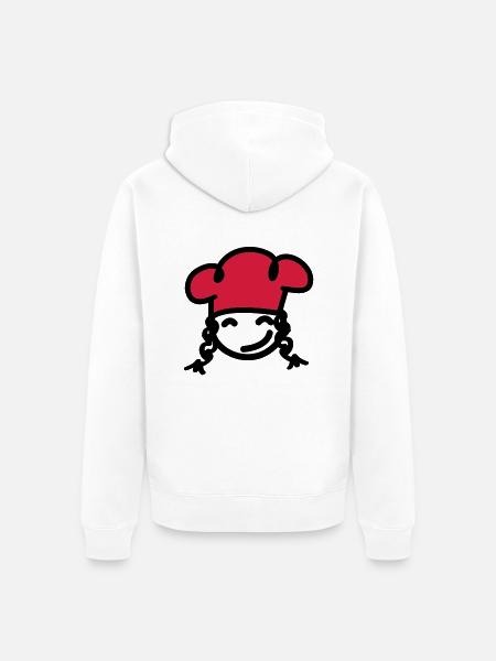 Köchin Mädchen - Unisex Premium Bio Zip Hoodie - Weiß